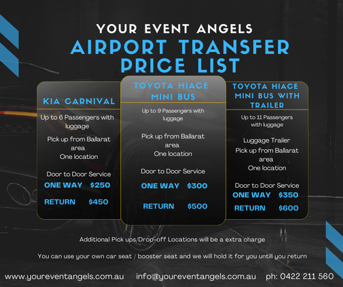 Airport Transfers - Your Event Angels Ballarat